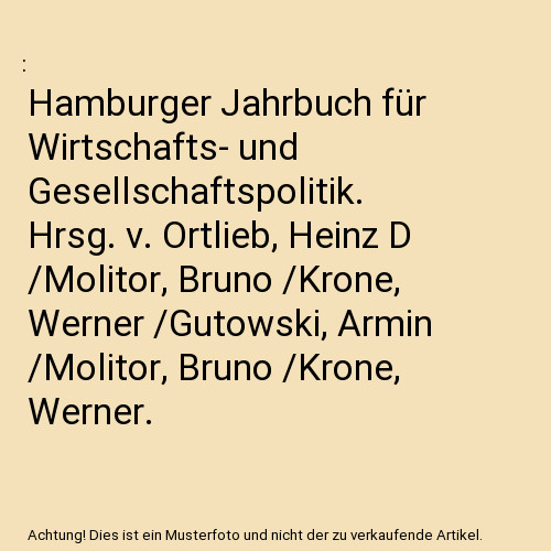 Hamburger jahrbuch für - jahrbuch,