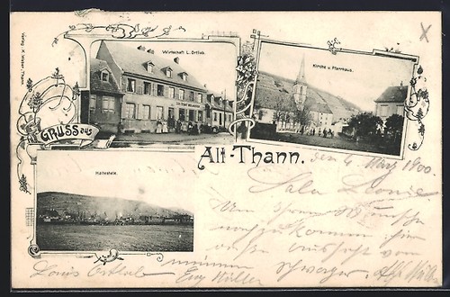 Cpa thann gasthaus - thann,,